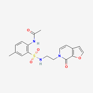 molecular formula C18H19N3O5S B2393035 N-(4-methyl-2-(N-(2-(7-oxofuro[2,3-c]pyridin-6(7H)-yl)ethyl)sulfamoyl)phenyl)acetamide CAS No. 2034352-77-5