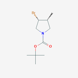 molecular formula C10H18BrNO2 B2393048 Tert-butyl (3R,4R)-3-bromo-4-methylpyrrolidine-1-carboxylate CAS No. 2470279-04-8