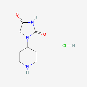 molecular formula C8H14ClN3O2 B2393052 1-Piperidin-4-ylimidazolidine-2,4-dione;hydrochloride CAS No. 2287311-88-8