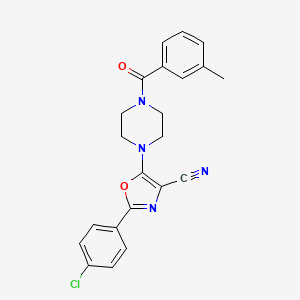 2-(4-Chlorophenyl)-5-(4-(3-methylbenzoyl)piperazin-1-yl)oxazole-4-carbonitrile