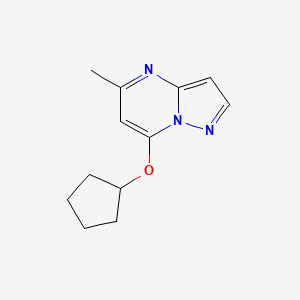 molecular formula C12H15N3O B2393054 7-(Cyclopentyloxy)-5-methylpyrazolo[1,5-a]pyrimidine CAS No. 2097895-91-3
