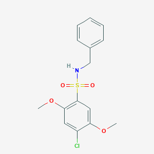 molecular formula C15H16ClNO4S B239306 N-benzyl-4-chloro-2,5-dimethoxybenzenesulfonamide 