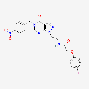 2-(4-fluorophenoxy)-N-(2-(5-(4-nitrobenzyl)-4-oxo-4,5-dihydro-1H-pyrazolo[3,4-d]pyrimidin-1-yl)ethyl)acetamide