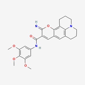 11-imino-N-(3,4,5-trimethoxyphenyl)-2,3,6,7-tetrahydro-1H,5H,11H-pyrano[2,3-f]pyrido[3,2,1-ij]quinoline-10-carboxamide