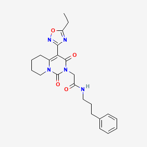 2-[4-(5-ethyl-1,2,4-oxadiazol-3-yl)-1,3-dioxo-5,6,7,8-tetrahydro-1H-pyrido[1,2-c]pyrimidin-2(3H)-yl]-N-(3-phenylpropyl)acetamide