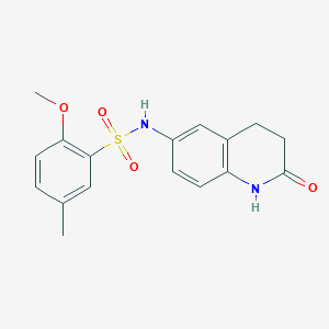molecular formula C17H18N2O4S B2393077 2-methoxy-5-methyl-N-(2-oxo-1,2,3,4-tetrahydroquinolin-6-yl)benzenesulfonamide CAS No. 922005-88-7