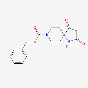 molecular formula C16H18N2O4 B2393083 Benzyl 2,4-dioxo-1,8-diazaspiro[4.5]decane-8-carboxylate CAS No. 2029246-72-6