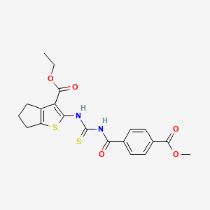 ethyl 2-[(4-methoxycarbonylbenzoyl)carbamothioylamino]-5,6-dihydro-4H-cyclopenta[b]thiophene-3-carboxylate