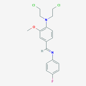 molecular formula C18H19Cl2FN2O B239309 N,N-bis(2-chloroethyl)-4-[(4-fluorophenyl)iminomethyl]-2-methoxyaniline CAS No. 1841-72-1