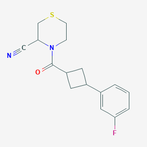 4-[3-(3-Fluorophenyl)cyclobutanecarbonyl]thiomorpholine-3-carbonitrile