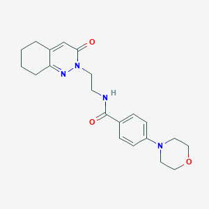 molecular formula C21H26N4O3 B2393092 4-morpholino-N-(2-(3-oxo-5,6,7,8-tetrahydrocinnolin-2(3H)-yl)ethyl)benzamide CAS No. 2034429-92-8