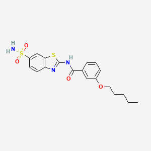 molecular formula C19H21N3O4S2 B2393093 3-(pentyloxy)-N-(6-sulfamoylbenzo[d]thiazol-2-yl)benzamide CAS No. 477553-83-6