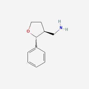 molecular formula C11H15NO B2393097 ((2R,3S)-2-Phenyltetrahydrofuran-3-yl)methanamine CAS No. 1807941-14-5; 1808068-55-4