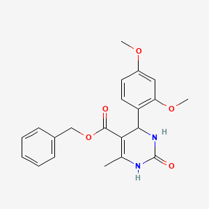 molecular formula C21H22N2O5 B2393098 Benzyl 4-(2,4-dimethoxyphenyl)-6-methyl-2-oxo-1,2,3,4-tetrahydropyrimidine-5-carboxylate CAS No. 296262-56-1
