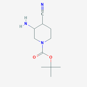 molecular formula C11H19N3O2 B2393120 Tert-butyl 3-amino-4-cyanopiperidine-1-carboxylate CAS No. 1780531-64-7