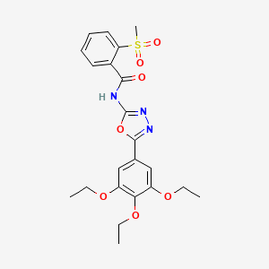 molecular formula C22H25N3O7S B2393128 2-(methylsulfonyl)-N-(5-(3,4,5-triethoxyphenyl)-1,3,4-oxadiazol-2-yl)benzamide CAS No. 896365-21-2