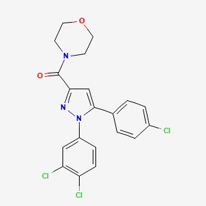 molecular formula C20H16Cl3N3O2 B2393131 [5-(4-Chlorophenyl)-1-(3,4-dichlorophenyl)-3-pyrazolyl]-(4-morpholinyl)methanone CAS No. 477713-35-2