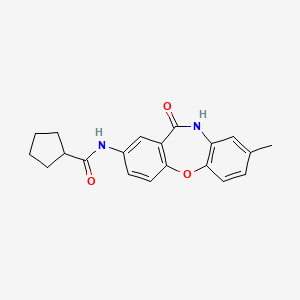 molecular formula C20H20N2O3 B2393135 N-(8-methyl-11-oxo-10,11-dihydrodibenzo[b,f][1,4]oxazepin-2-yl)cyclopentanecarboxamide CAS No. 922083-31-6