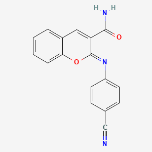 2-(4-Cyanophenyl)iminochromene-3-carboxamide