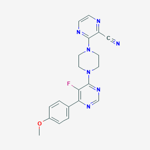 3-[4-[5-Fluoro-6-(4-methoxyphenyl)pyrimidin-4-yl]piperazin-1-yl]pyrazine-2-carbonitrile