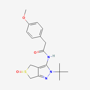 N-(2-tert-butyl-5-oxo-4,6-dihydrothieno[3,4-c]pyrazol-3-yl)-2-(4-methoxyphenyl)acetamide