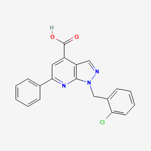 1-[(2-chlorophenyl)methyl]-6-phenyl-1H-pyrazolo[3,4-b]pyridine-4-carboxylic acid