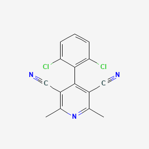 molecular formula C15H9Cl2N3 B2393153 4-(2,6-Dichlorophenyl)-2,6-dimethylpyridine-3,5-dicarbonitrile CAS No. 337924-11-5