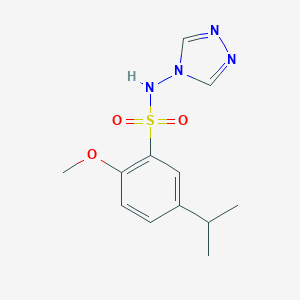 molecular formula C12H16N4O3S B239316 5-isopropyl-2-methoxy-N-(4H-1,2,4-triazol-4-yl)benzenesulfonamide 