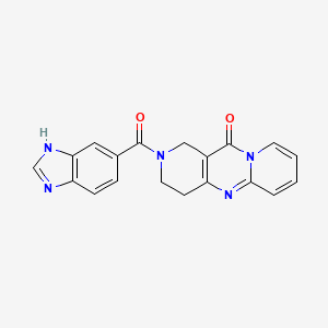 molecular formula C19H15N5O2 B2393167 2-(1H-benzo[d]imidazole-5-carbonyl)-3,4-dihydro-1H-dipyrido[1,2-a:4',3'-d]pyrimidin-11(2H)-one CAS No. 2034505-62-7
