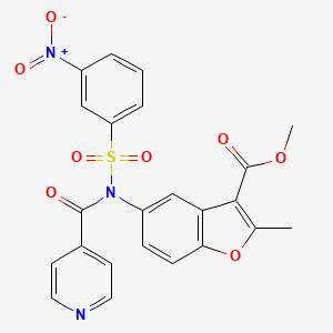 methyl 2-methyl-5-(N-((3-nitrophenyl)sulfonyl)isonicotinamido)benzofuran-3-carboxylate