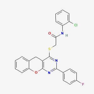 N-(2-chlorophenyl)-2-[[2-(4-fluorophenyl)-5H-chromeno[2,3-d]pyrimidin-4-yl]sulfanyl]acetamide