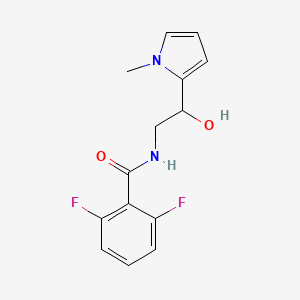 molecular formula C14H14F2N2O2 B2393174 2,6-Difluoro-N-[2-hydroxy-2-(1-methylpyrrol-2-YL)ethyl]benzamide CAS No. 1421489-37-3