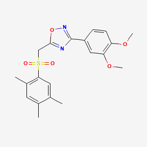 3-(3,4-Dimethoxyphenyl)-5-(((2,4,5-trimethylphenyl)sulfonyl)methyl)-1,2,4-oxadiazole