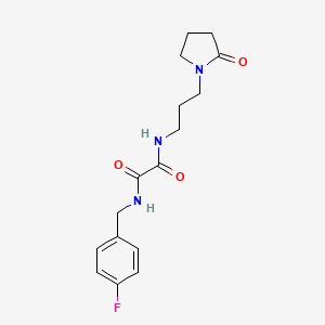 molecular formula C16H20FN3O3 B2393176 N1-(4-氟苄基)-N2-(3-(2-氧代吡咯烷-1-基)丙基)草酰胺 CAS No. 941889-31-2