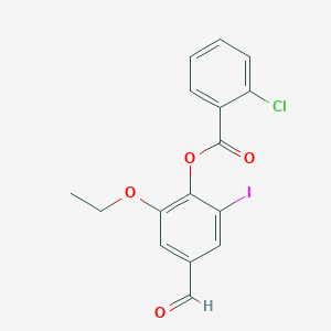 molecular formula C16H12ClIO4 B2393177 2-Ethoxy-4-formyl-6-iodophenyl 2-chlorobenzoate CAS No. 944536-49-6