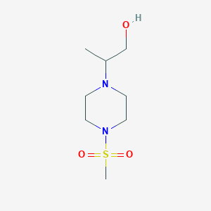 molecular formula C8H18N2O3S B2393182 2-(4-(Methylsulfonyl)piperazin-1-yl)propan-1-ol CAS No. 72388-15-9
