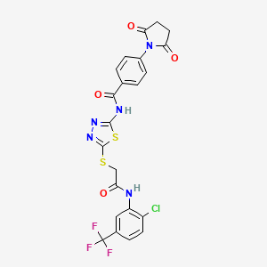 N-[5-[2-[2-chloro-5-(trifluoromethyl)anilino]-2-oxoethyl]sulfanyl-1,3,4-thiadiazol-2-yl]-4-(2,5-dioxopyrrolidin-1-yl)benzamide