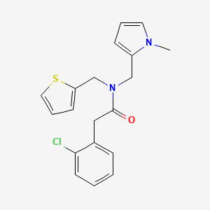 molecular formula C19H19ClN2OS B2393187 2-(2-chlorophenyl)-N-((1-methyl-1H-pyrrol-2-yl)methyl)-N-(thiophen-2-ylmethyl)acetamide CAS No. 1327566-19-7