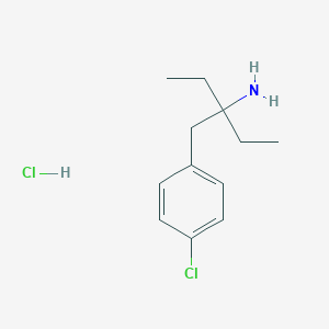 molecular formula C12H19Cl2N B239319 3-[(4-Chlorophenyl)methyl]pentan-3-amine;hydrochloride CAS No. 1989-69-1