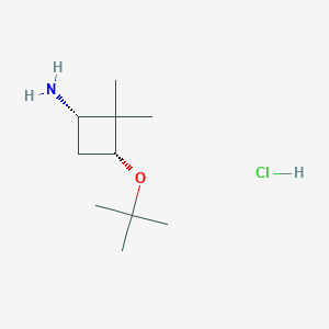 molecular formula C10H22ClNO B2393195 (1S,3R)-2,2-Dimethyl-3-[(2-methylpropan-2-yl)oxy]cyclobutan-1-amine;hydrochloride CAS No. 1909288-70-5