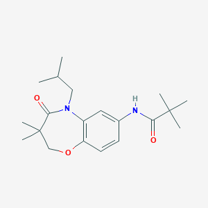 N-(5-isobutyl-3,3-dimethyl-4-oxo-2,3,4,5-tetrahydrobenzo[b][1,4]oxazepin-7-yl)pivalamide