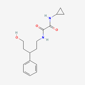 molecular formula C16H22N2O3 B2393200 N1-cyclopropyl-N2-(5-hydroxy-3-phenylpentyl)oxalamide CAS No. 1795298-00-8