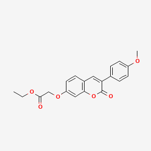 molecular formula C20H18O6 B2393201 2-[3-(4-甲氧基苯基)-2-氧代色满-7-基]氧基乙酸乙酯 CAS No. 869080-40-0