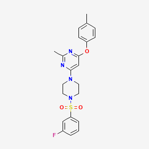 4-(4-((3-Fluorophenyl)sulfonyl)piperazin-1-yl)-2-methyl-6-(p-tolyloxy)pyrimidine