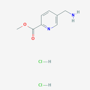molecular formula C8H12Cl2N2O2 B2393208 5-Aminomethyl-pyridine-2-carboxylic acid methyl ester dihydrochloride CAS No. 1375471-89-8