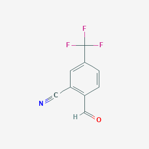 molecular formula C9H4F3NO B2393211 2-Formyl-5-(trifluoromethyl)benzonitrile CAS No. 1289015-46-8