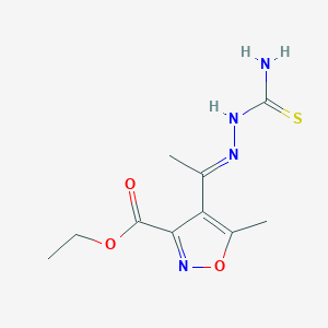 Ethyl 4-[(E)-N-(carbamothioylamino)-C-methylcarbonimidoyl]-5-methyl-1,2-oxazole-3-carboxylate