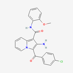 molecular formula C23H18ClN3O3 B2393219 2-amino-3-(4-chlorobenzoyl)-N-(2-methoxyphenyl)indolizine-1-carboxamide CAS No. 898417-37-3
