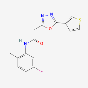 molecular formula C15H12FN3O2S B2393220 N-(5-fluoro-2-methylphenyl)-2-(5-(thiophen-3-yl)-1,3,4-oxadiazol-2-yl)acetamide CAS No. 1286718-53-3