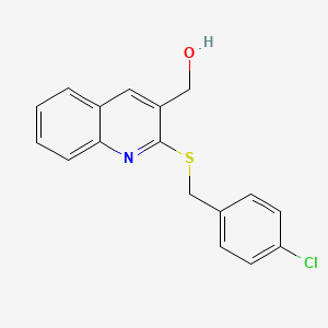 molecular formula C17H14ClNOS B2393222 {2-[(4-Chlorobenzyl)sulfanyl]-3-quinolinyl}methanol CAS No. 866049-61-8